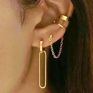 New Ear Cuffs with Geometric Designs and Chains Earrings